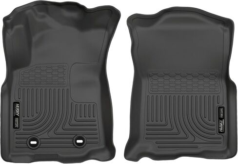 Husky Liners Weatherbeater Floor Mats | Fits 2016-2017 Toyota Tacoma, Double CAB & Access CAB ONLY (Automatic Trans) | Front Row, 2-pc Black - 13961 in Saudi Arabia