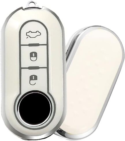 HIBEYO for Fiat 500 Linea 3 Button Filping Smart Remote Auto Key Shell Key Fob Cover for Fiat Ducato 500 500L Panda Grande Punto Lancia Musa Accessories Key Shell Cover Protector-Green in Saudi Arabia