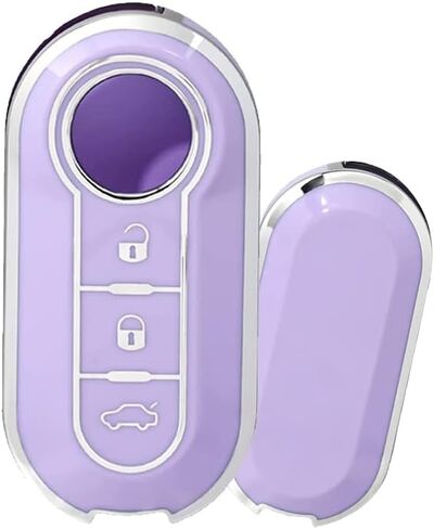 HIBEYO for Fiat 500 Linea 3 Button Filping Smart Remote Auto Key Shell Key Fob Cover for Fiat Ducato 500 500L Panda Grande Punto Lancia Musa Accessories Key Shell Cover Protector-Green in Saudi Arabia
