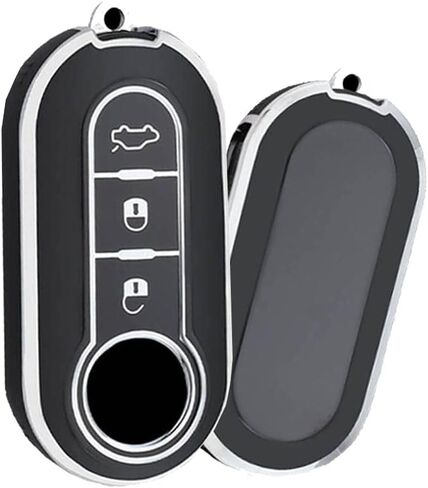 HIBEYO for Fiat 500 Linea 3 Button Filping Smart Remote Auto Key Shell Key Fob Cover for Fiat Ducato 500 500L Panda Grande Punto Lancia Musa Accessories Key Shell Cover Protector-Green in Saudi Arabia