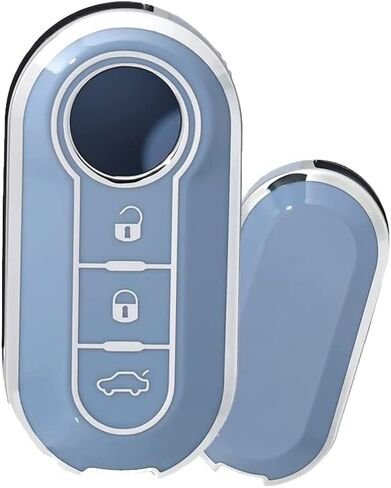 HIBEYO for Fiat 500 Linea 3 Button Filping Smart Remote Auto Key Shell Key Fob Cover for Fiat Ducato 500 500L Panda Grande Punto Lancia Musa Accessories Key Shell Cover Protector-Green in Saudi Arabia