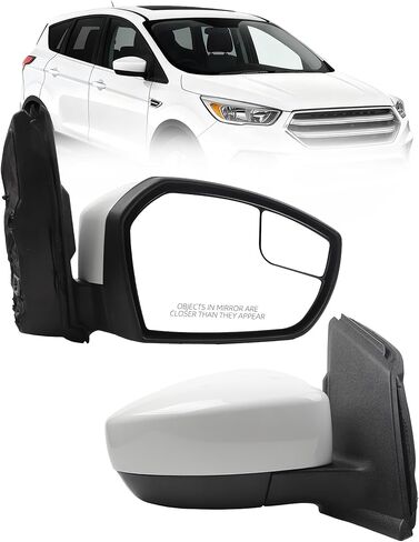 مرآة جانبية للسائق من Dasbecan متوافقة مع 2017-2019 Ford Escape مع زجاج قوي، قابلة للطي يدويًا، غير ساخنة، استبدال غطاء مرآة أسود # FO1320564 GJ5417683BB(3 دبابيس) in Saudi Arabia