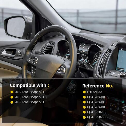 مرآة جانبية للسائق من Dasbecan متوافقة مع 2017-2019 Ford Escape مع زجاج قوي، قابلة للطي يدويًا، غير ساخنة، استبدال غطاء مرآة أسود # FO1320564 GJ5417683BB(3 دبابيس) in Saudi Arabia