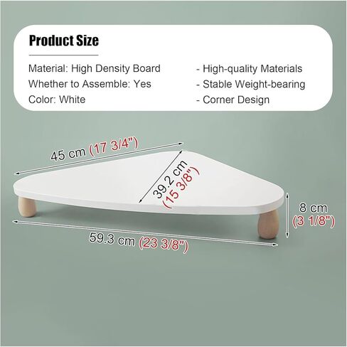 Triangular Monitor Stand 3.1" Height - Stylish Desktop Riser for Laptops, Printers & Displays - Space-Saving Storage Rack (White) in Saudi Arabia