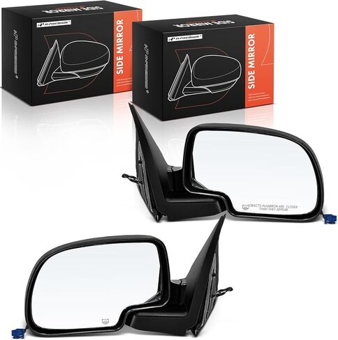 A-Premium Passenger Side Power Door Mirror - Compatible with Chevy Silverado 1500 2500 HD, Tahoe, Suburban, Avalanche & GMC Sierra 3500, Yukon, Yukon XL - Heated Manual Folding Black Smooth in Kuwait