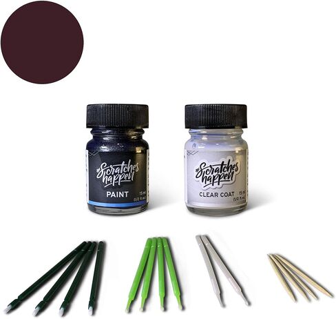 مجموعة طلاء ScratchesHappen Exact-Match Touch Up Paint - لون العقيق المعدني الغني (GLR/WA326E) ثلاثي الطبقات لسيارات Buick - أساسي (طلاء + طبقة شفافة) in Saudi Arabia