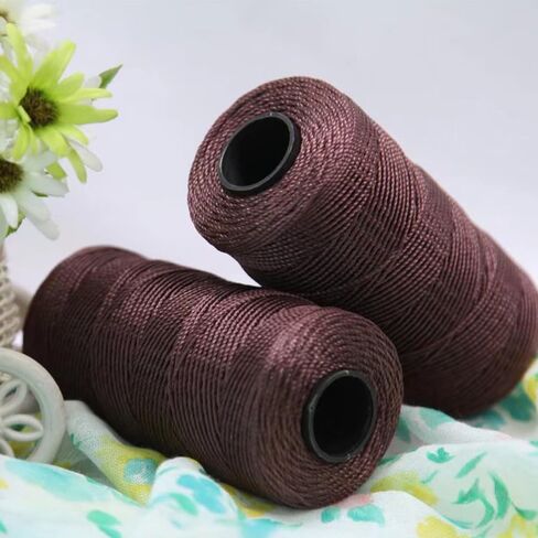 250m Nylon Yarn in Coffee Brown – Premium Quality for Hat Knitting and Various DIY Crafts in Saudi Arabia