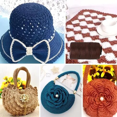 250m Nylon Yarn in Coffee Brown – Premium Quality for Hat Knitting and Various DIY Crafts in Saudi Arabia