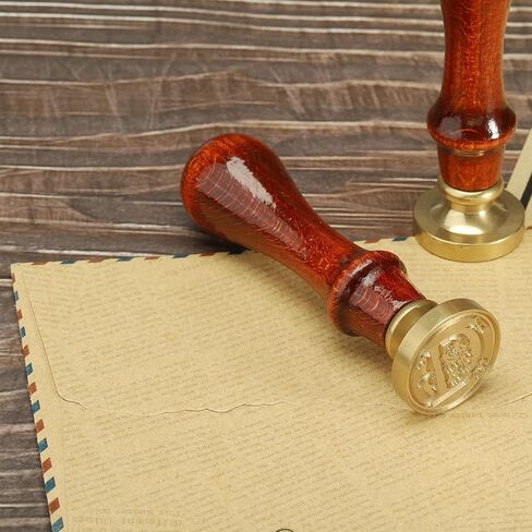 Letter Wax Seal Stamp, Alphabet D Wooden Handle 25mm Removable Retro Brass Head Classic Sealing Stamp for Envelope Invitation Card Wedding Gift Decoration in Saudi Arabia
