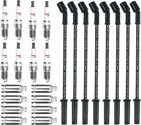 8x Iridium Spark Plugs & Spark Plug Wires for Chevy 5.3L, SparkPlugs for Silverado Suburban Avalanche Tahoe 5.3 4.8L 6.0L, 41-110 Compatible with GMC Sierra Yukon in Saudi Arabia