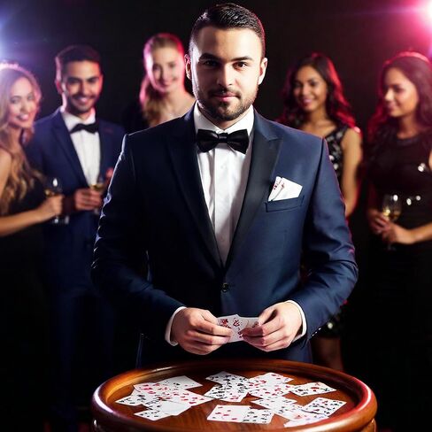 Hat Trick Magic Red Back Svengali Deck and Bite Out Quarter Trick Kit Includes Replacement Rubber Bands in Kuwait