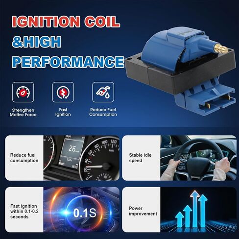 ملف إشعال أداء KLC DG470 F503 GN10135 FD478 متوافق مع Ford F150 F250 F350 Mustang Probe Ranger Taurus Bronco Crown Escort Aerostar، لمارك لينكولن، لمحركات Mercury Sable الخارجية in Saudi Arabia