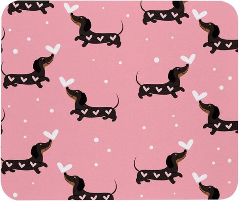 لوحة ماوس Dachshund Dogs and Hearts للفأرة اللاسلكية والمكتب المنزلي والكمبيوتر المحمول مع قاعدة مطاطية in Kuwait