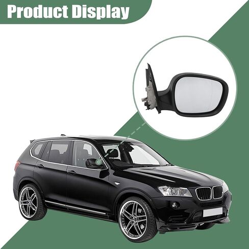أسود لامع، مجموعة مرآة جانبية للركاب، تناسب سيارة BMW X3 2011-2014، مع عرض جانبي مُدفأ لتعديل الطاقة، بدون إشارة دوران كهربائية لكاميرا النقطة العمياء، مرآة الرؤية الخلفية 3 دبابيس in Kuwait