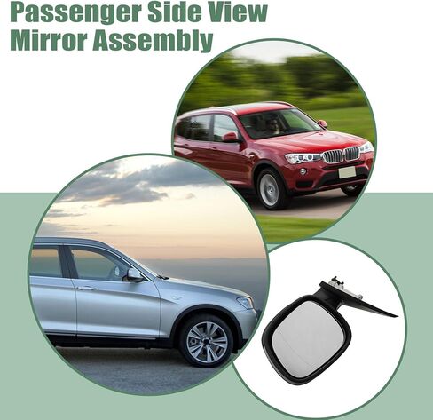 أسود لامع، مجموعة مرآة جانبية للركاب، تناسب سيارة BMW X3 2011-2014، مع عرض جانبي مُدفأ لتعديل الطاقة، بدون إشارة دوران كهربائية لكاميرا النقطة العمياء، مرآة الرؤية الخلفية 3 دبابيس in Kuwait
