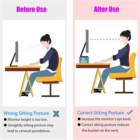 Natural Wood Computer Monitor Stand with Storage - 2-Tier Triangle Riser for Desk PC/TV/Tablet Space-Saving Corner for Home Office in Saudi Arabia
