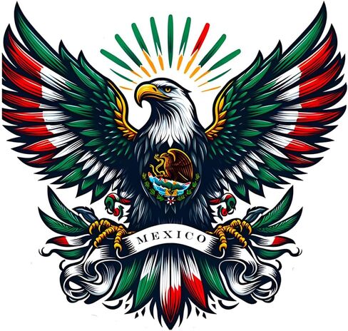 2 PCS Mexican Eagle Vinyl Decals - Waterproof Removable Stickers for Car, Truck, Bumper, Laptop, Motorcycle- Cultural Pride Decorative Sticker (Z037) in Kuwait