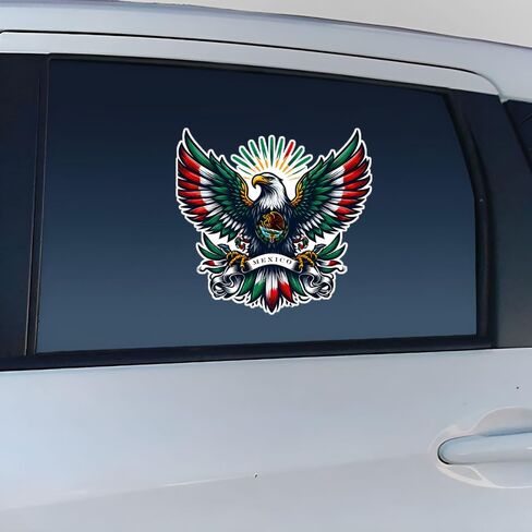 2 PCS Mexican Eagle Vinyl Decals - Waterproof Removable Stickers for Car, Truck, Bumper, Laptop, Motorcycle- Cultural Pride Decorative Sticker (Z037) in Kuwait