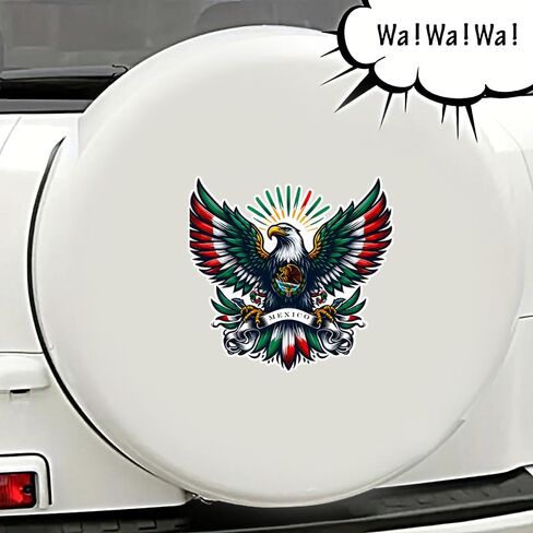 2 PCS Mexican Eagle Vinyl Decals - Waterproof Removable Stickers for Car, Truck, Bumper, Laptop, Motorcycle- Cultural Pride Decorative Sticker (Z037) in Kuwait