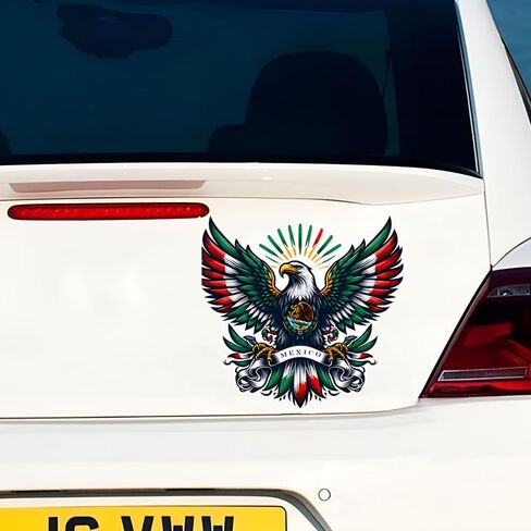 2 PCS Mexican Eagle Vinyl Decals - Waterproof Removable Stickers for Car, Truck, Bumper, Laptop, Motorcycle- Cultural Pride Decorative Sticker (Z037) in Kuwait