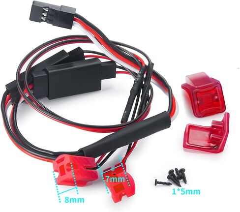 1/24th RC سيارة المصابيح الخلفية الأحمر LED مصباح خلفي مع أضواء غطاء مجموعات ترقية لمحور SCX24 AXI00005 المصارع RC الزاحف شاحنة اكسسوارات السيارات in Saudi Arabia