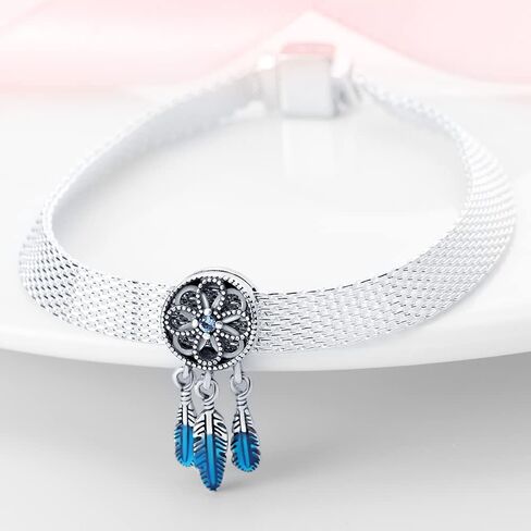 KUNSIR 925 Sterling Silver Clip-On Charm for Reflexions Mesh Bracelet Charm Bead fits Flat charm Bracelets Gift for Women（ladybug） in Kuwait