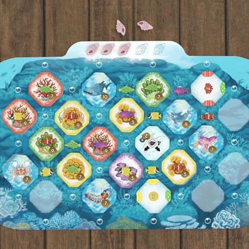 Shallow Sea Board Game – Strategy Tile-Placement Game for Adults & Families | 1–4 Players, 30–45 Min Play | Build Coral Reef Ecosystem, Ocean Puzzle Game, Nature-Inspired in Saudi Arabia