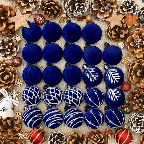 Namalu 24 Pcs Mini Velvet Christmas Balls Set Glitter Christmas Tree Ornaments Decoration Flocked Christmas Ball Ornaments Velvet Xmas Tree Hanging for Indoor Outdoor Holiday Party Decor(Green) in Saudi Arabia