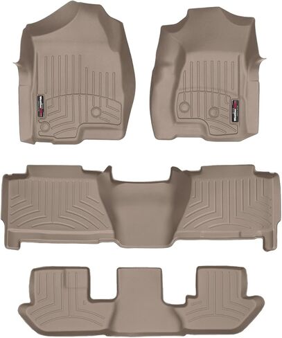 Weathertech Custom Fit FloorLiners for Cadillac Escalade ESV, Suburban, Yukon XL - Full Set (450031-45061-2-4), Tan in Saudi Arabia
