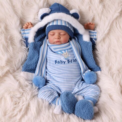 BABESIDE Lifelike Reborn Baby Dolls Boy, 20 Inch Realistic Real Life Baby Poseable Newborn Doll for Boy Soft Vinyl and Cloth Body Baby Dolls with Clothes and Toy Gift for Kids Age 3+ in Saudi Arabia