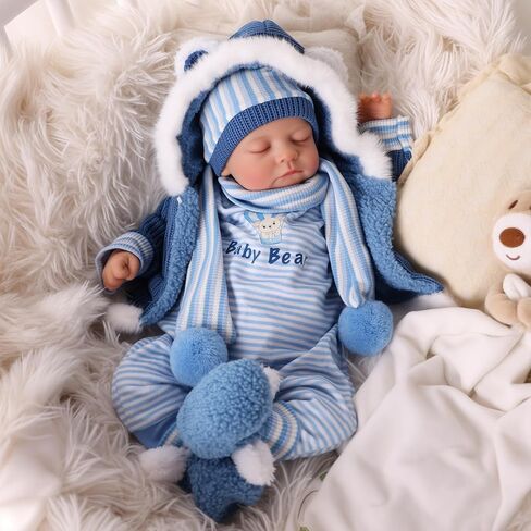 BABESIDE Lifelike Reborn Baby Dolls Boy, 20 Inch Realistic Real Life Baby Poseable Newborn Doll for Boy Soft Vinyl and Cloth Body Baby Dolls with Clothes and Toy Gift for Kids Age 3+ in Saudi Arabia