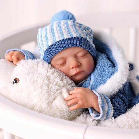 BABESIDE Lifelike Reborn Baby Dolls Boy, 20 Inch Realistic Real Life Baby Poseable Newborn Doll for Boy Soft Vinyl and Cloth Body Baby Dolls with Clothes and Toy Gift for Kids Age 3+ in Saudi Arabia
