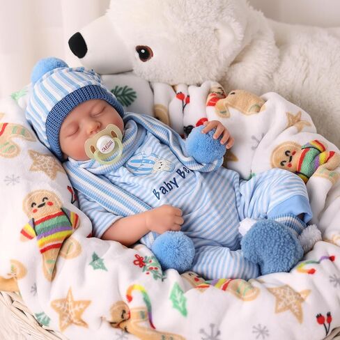 BABESIDE Lifelike Reborn Baby Dolls Boy, 20 Inch Realistic Real Life Baby Poseable Newborn Doll for Boy Soft Vinyl and Cloth Body Baby Dolls with Clothes and Toy Gift for Kids Age 3+ in Saudi Arabia