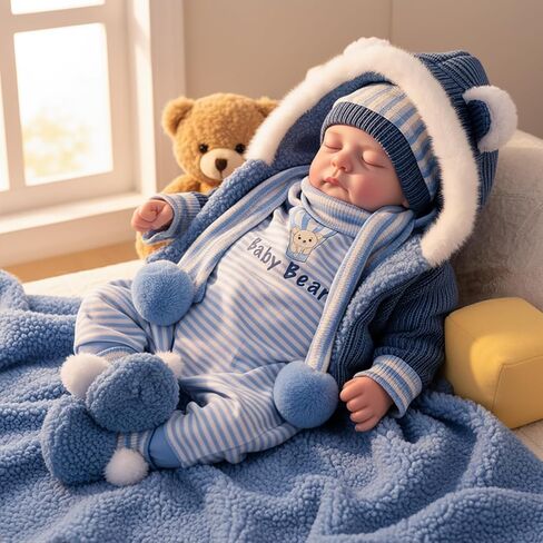 BABESIDE Lifelike Reborn Baby Dolls Boy, 20 Inch Realistic Real Life Baby Poseable Newborn Doll for Boy Soft Vinyl and Cloth Body Baby Dolls with Clothes and Toy Gift for Kids Age 3+ in Saudi Arabia