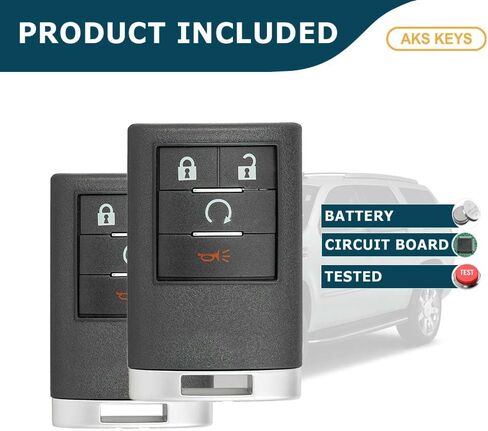 بديل لأزرار Cadillac Key Fob 4 التي تستخدم FCC OUC60000223 ورقم الجزء 22756463 ​​/ 22756464 متوافق مع 2007 - 2014 Escalade in Saudi Arabia
