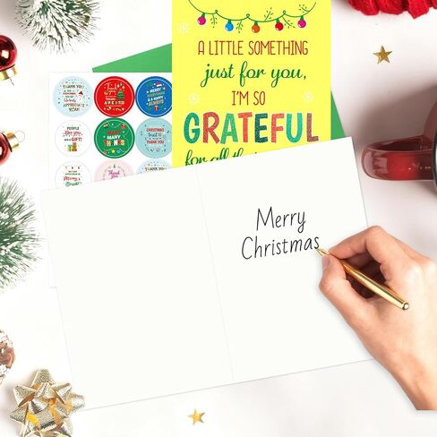 ceiba tree 20Pcs Christmas Appreciation Cards Glitter Holiday Thank You Cards with Envelopes for Teachers Employees Staff and Postman in Saudi Arabia