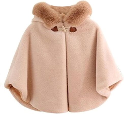Icegrey Baby Girls Poncho Cape Cloak Plush Hooded Coat Spring Autumn Winter Car Seat Jacket Outwear in Kuwait