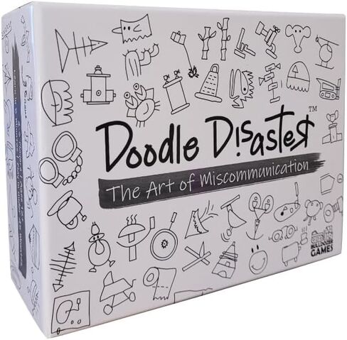 Doodle Disaster: The Art of Miscommunication | A hilarous Drawing Game, 2-6 Player Party Game for Families, Kids, and Adults | Dry erasers and 240 Image Cards in Saudi Arabia