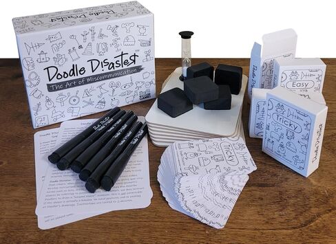Doodle Disaster: The Art of Miscommunication | A hilarous Drawing Game, 2-6 Player Party Game for Families, Kids, and Adults | Dry erasers and 240 Image Cards in Saudi Arabia