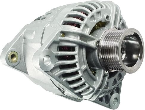 Detroit Axle - 5.9L Alternator for 2003 2004 2005 Dodge Ram 2500 3500, 2005 Ram 4000 [136 A/12V, CW Rotation, 8-Groove Pulley], Alternator with Pulley Replacement in Saudi Arabia
