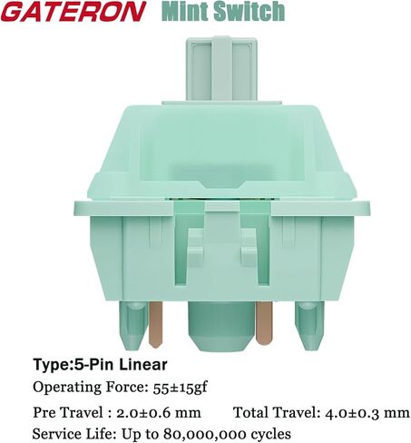 مفاتيح GATERON Goldenrod Yellow Pro للوحة المفاتيح الميكانيكية MX، 5 دبابيس خطية/55gf/مشحم مسبقًا/مقبس LED/مفاتيح طويلة العمر (10 قطع) in Kuwait