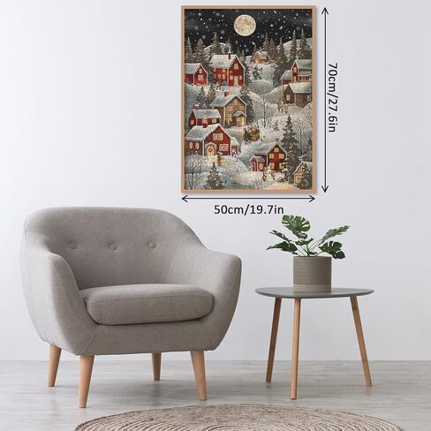 Christmas Cozy Snowy Village Puzzles for Adults 1000 Pieces. Winter Holiday Landscape Jigsaw Puzzles. Challenging Christmas Tree, Snowman,Fun Puzzles in Saudi Arabia