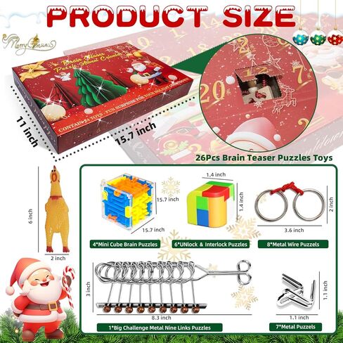 Advent Calendar 2025 Cat Puzzles for Adults 1008 Pieces, YOMESTE Dogs Jigsaw Puzzles of Pet Christmas , Painting Image 27.62"x19.7" Toys & Game Puzzle for Adults, Girls, Birthday Puzzle Funny Choices,24Box Aad 24Day in Kuwait