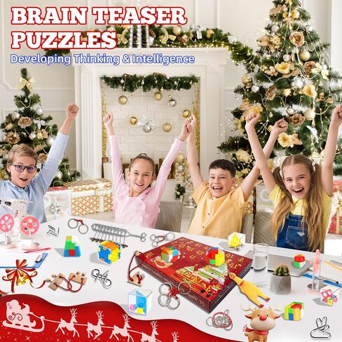 Advent Calendar 2025 Cat Puzzles for Adults 1008 Pieces, YOMESTE Dogs Jigsaw Puzzles of Pet Christmas , Painting Image 27.62"x19.7" Toys & Game Puzzle for Adults, Girls, Birthday Puzzle Funny Choices,24Box Aad 24Day in Kuwait