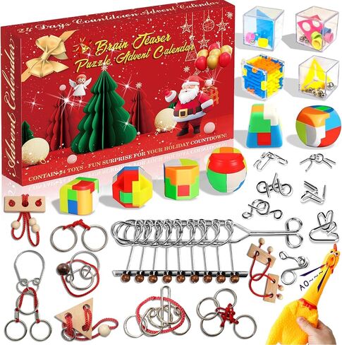 Advent Calendar 2025 Cat Puzzles for Adults 1008 Pieces, YOMESTE Dogs Jigsaw Puzzles of Pet Christmas , Painting Image 27.62"x19.7" Toys & Game Puzzle for Adults, Girls, Birthday Puzzle Funny Choices,24Box Aad 24Day in Kuwait