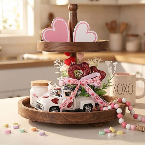 Valentines/St. Patrick’s/Easter Decor, Rustic Metal Farm Truck with Valentine Candy Heart St Patricks Day Shamrock Easter Egg, Valentines Day Decor for Home Table Valentines Decor Gifts in Kuwait