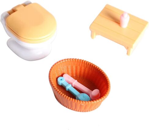 NWFashion 1:12 Dollhouse Bathroom Set Model Scenery Miniature Accessories (4 Set) in Kuwait