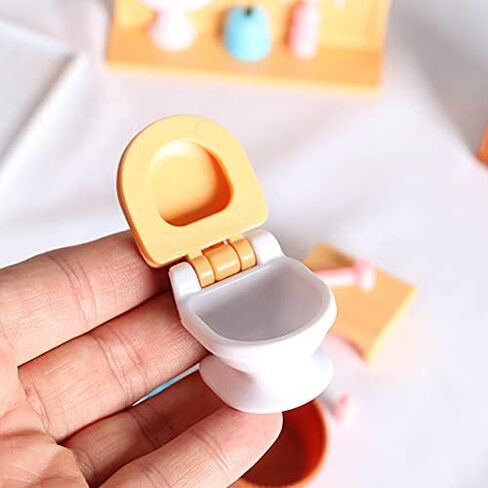 NWFashion 1:12 Dollhouse Bathroom Set Model Scenery Miniature Accessories (4 Set) in Kuwait