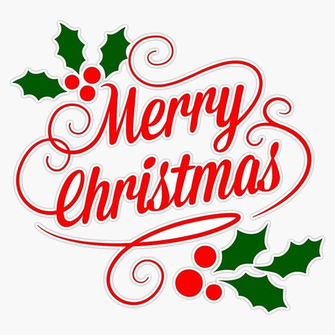 Merry Christmas 1 Sticker Vinyl Decal Wall Laptop Window Car Bumper Sticker 5" in Saudi Arabia