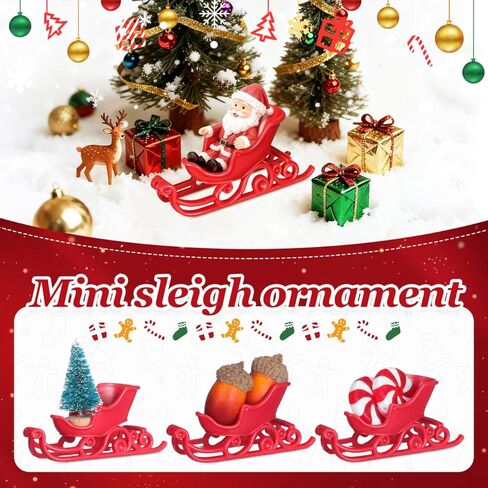 DOITOOL 12 قطعة زينة صغيرة لعيد الميلاد مزلقة 2. 79x1. 25x0. تمثال صغير مزلقة سانتا مقاس 78 بوصة لتزيين طاولة حفلات عيد الميلاد in Saudi Arabia